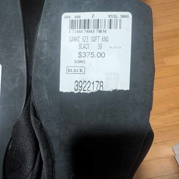 Ganni | Soft Knot Mule Sandals In Black Satin - Picture 7 of 12